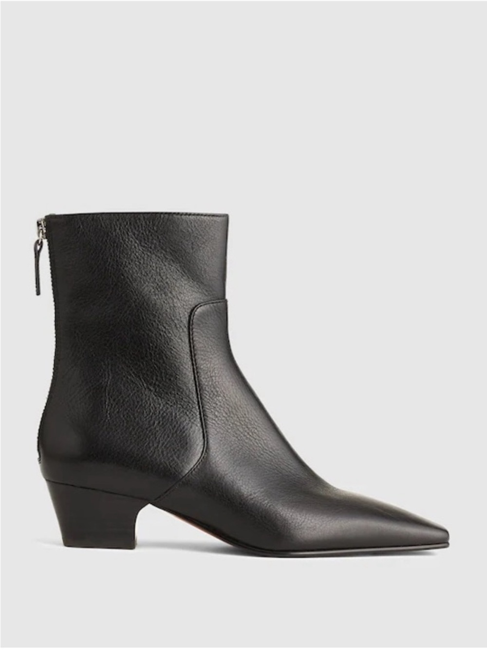 NWOB Madewell Lexie Ankle Boot Black Leather Block Heel Square Toe Size 8 - Picture 3 of 14